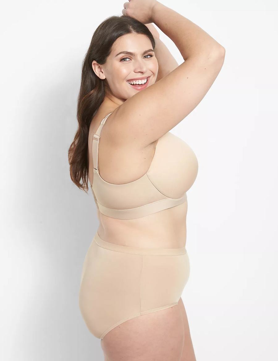 Women Lane Bryant Comfort Bliss Lightly Lined Full Coverage Bralettes Beige | DVT4318OX