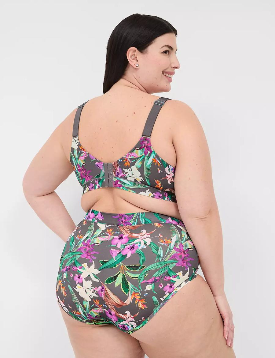 Women Lane Bryant Comfort Bliss Lightly Lined Full Coverage Bralettes Green Multicolor | UFP8679DM