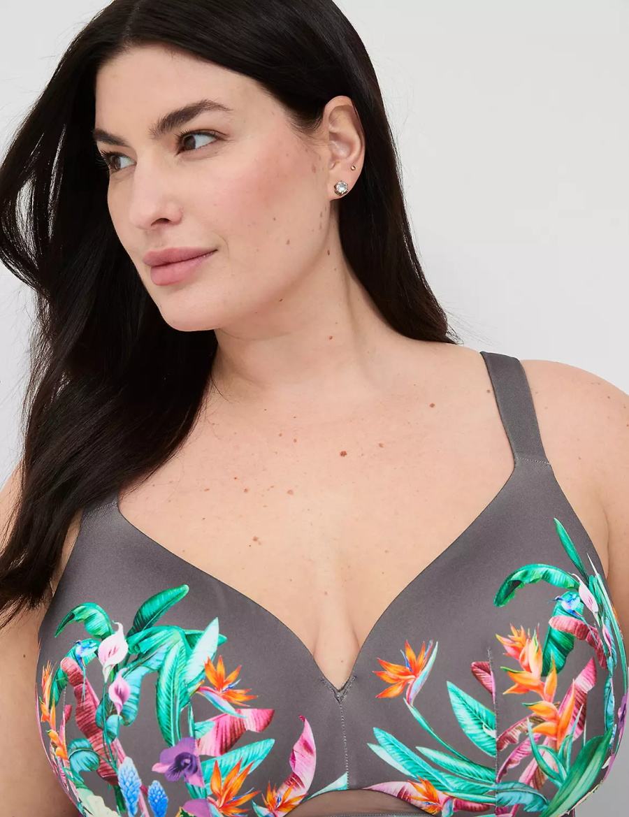 Women Lane Bryant Comfort Bliss Lightly Lined Full Coverage Bralettes Green Multicolor | UFP8679DM