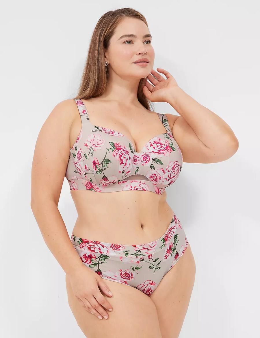 Women Lane Bryant Comfort Bliss Lightly Lined Balconette Bra Rose Grey | KON2281ZB