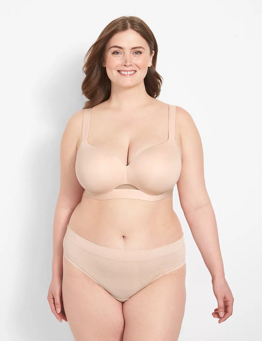 Women Lane Bryant Comfort Bliss Lightly Lined Balconette Bra Brown | ENB1356QR