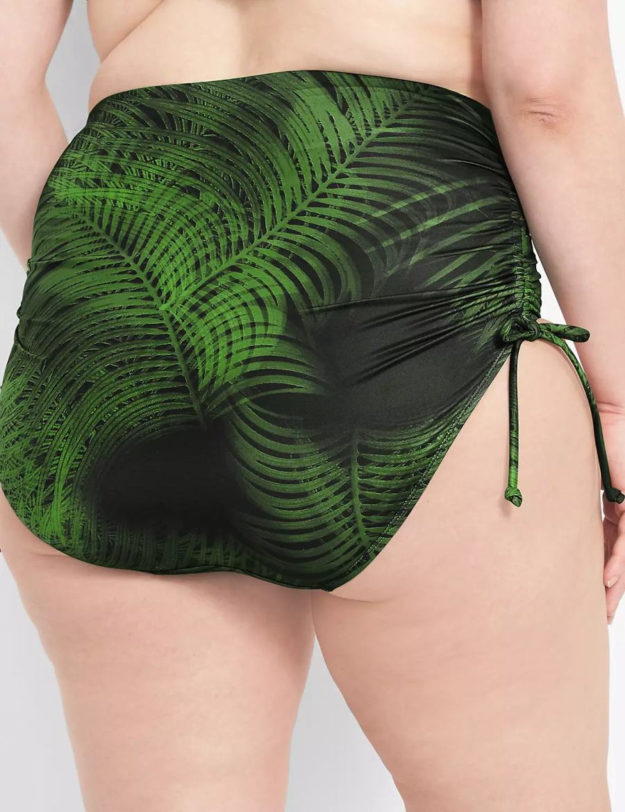 Women Lane Bryant Convertible High-Waist Swim Briefs Dark Green | CVR8776FI