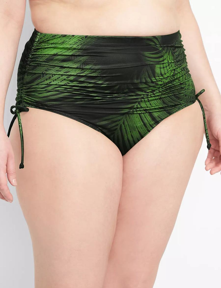 Women Lane Bryant Convertible High-Waist Swim Briefs Dark Green | CVR8776FI