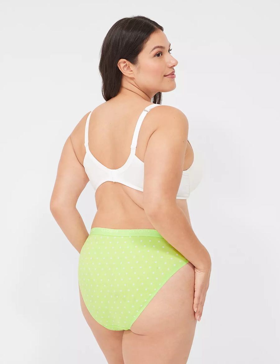 Women Lane Bryant Cotton French Cut Briefs Green | KWH2991PW