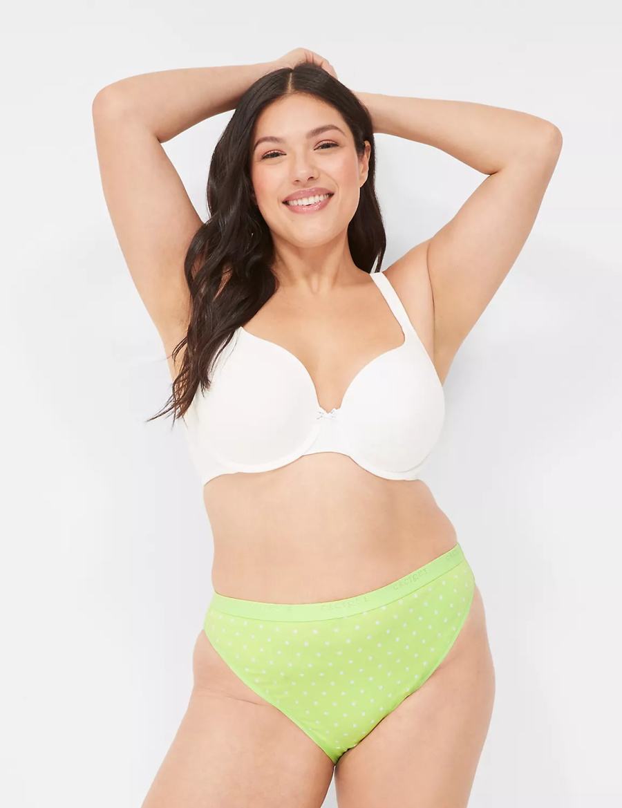 Women Lane Bryant Cotton French Cut Briefs Green | KWH2991PW