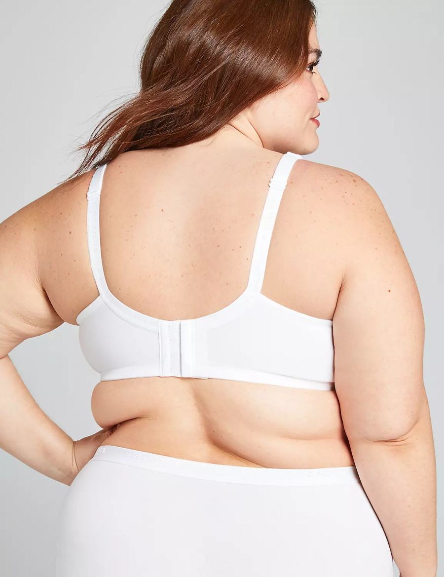 Women Lane Bryant Cotton Lightly Lined Full Coverage Bralettes White | NHP6076FH