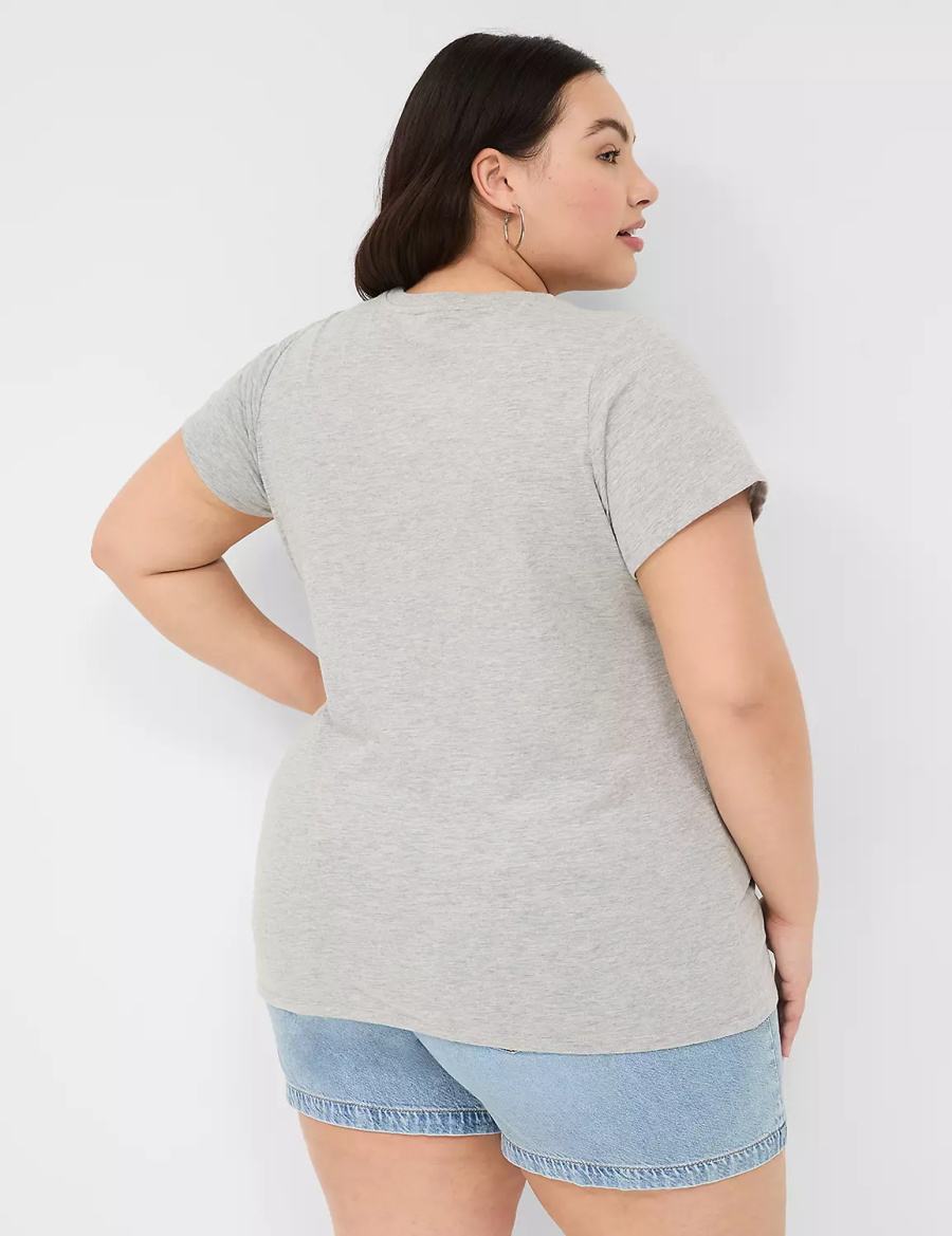 Women Lane Bryant Country Vibes Graphic Tee T Shirts Light Grey | UQZ2957FN