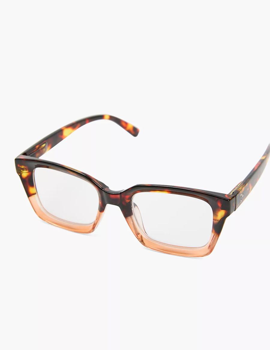 Women Lane Bryant Crystal Tortoiseshell & Tan Reading Glasses Brown | KYN6739WO