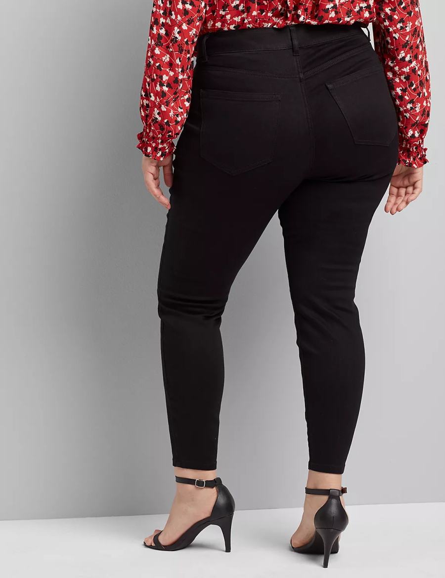 Women Lane Bryant Curvy Fit High-Rise Skinny Jeans Black | SGB2316BV