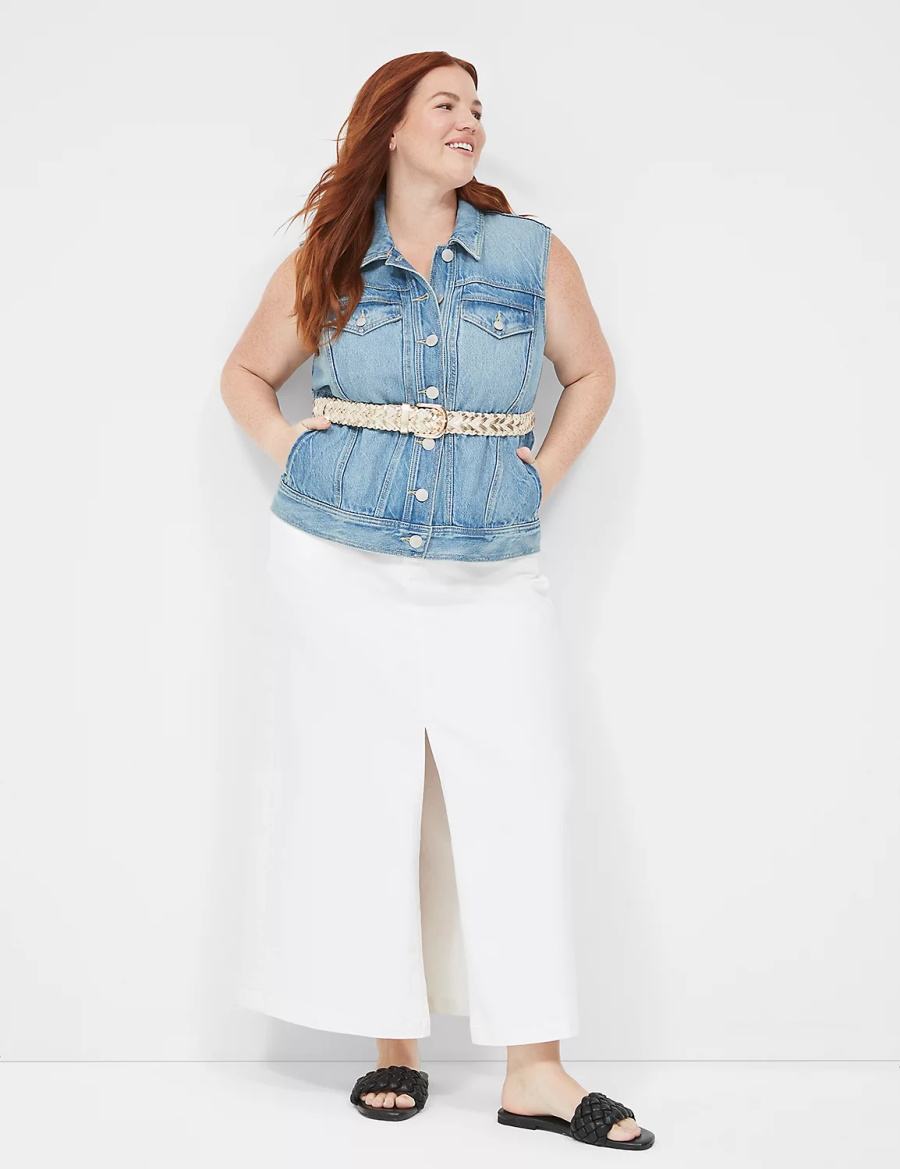 Women Lane Bryant Denim Vest Blue | NIN7694EN