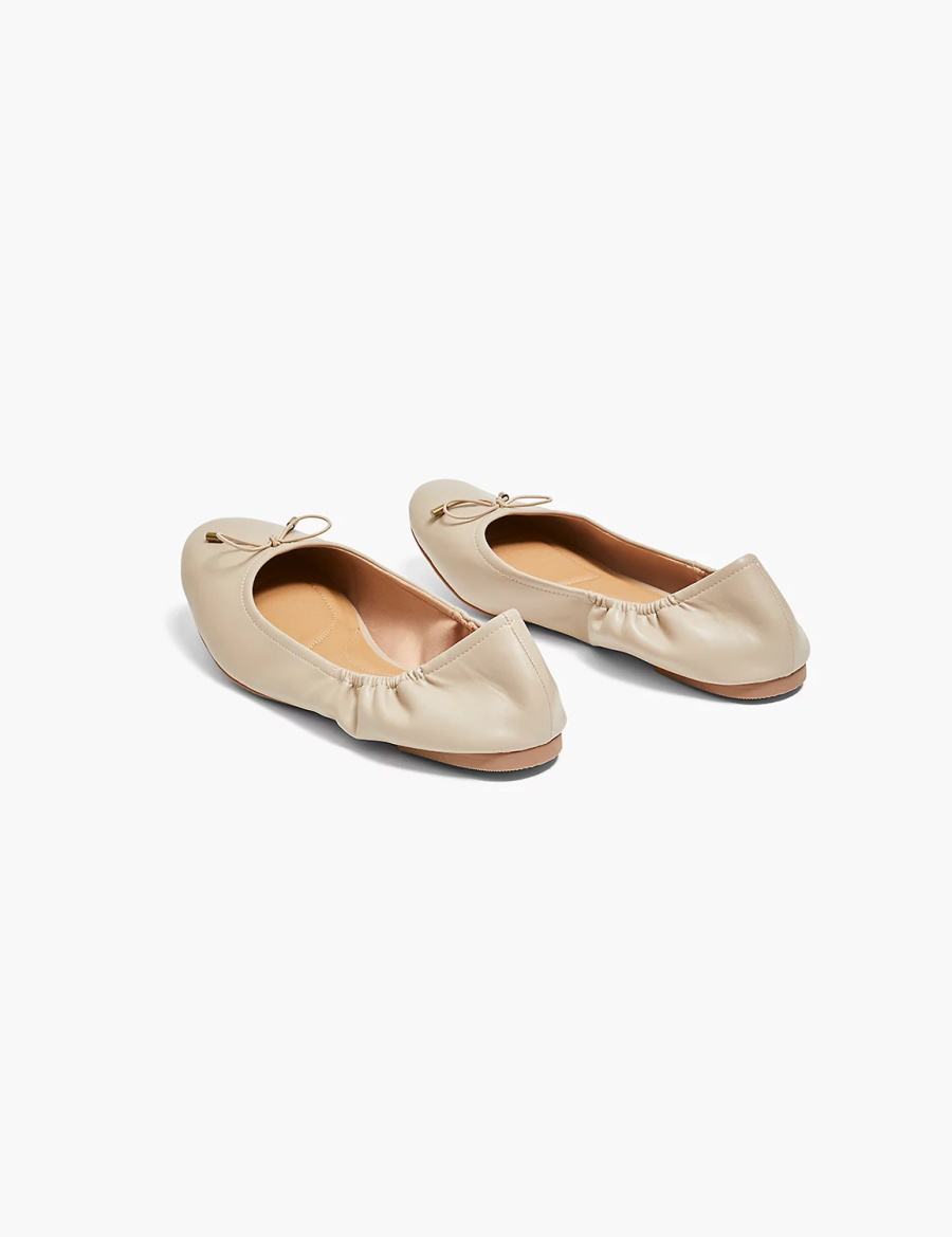 Women Lane Bryant Dream Cloud Bow Ballet Flats Grey Brown | AJZ6062HW