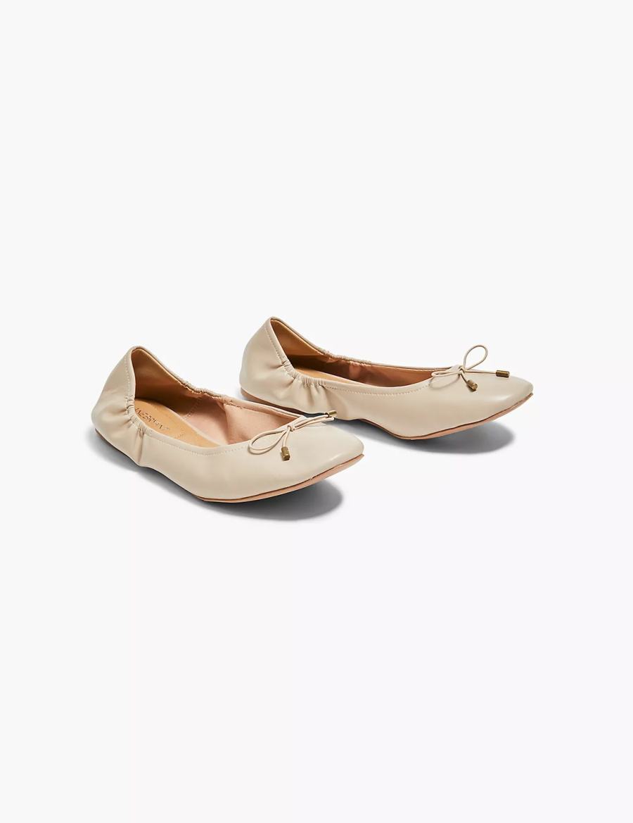 Women Lane Bryant Dream Cloud Bow Ballet Flats Grey Brown | AJZ6062HW