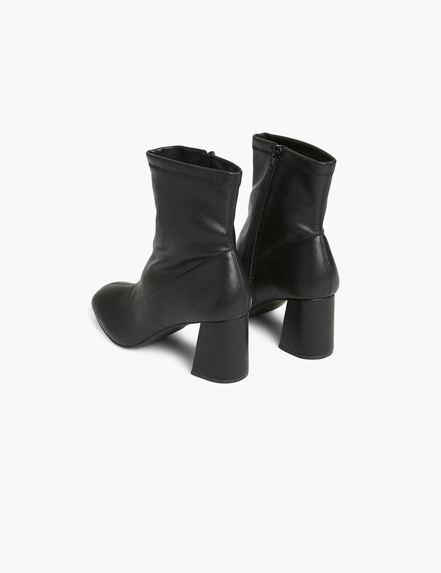 Women Lane Bryant Dream Cloud Faux-Leather Dressy Booties Black | IBZ8481NZ