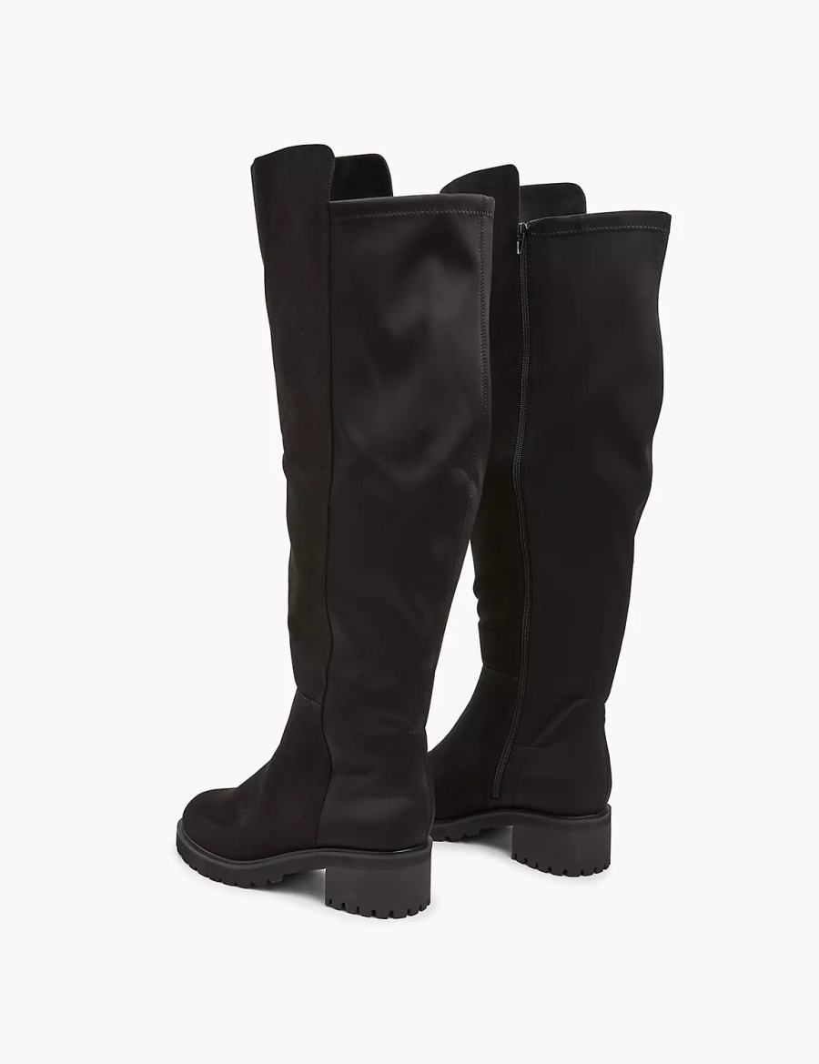 Women Lane Bryant Dream Cloud Faux-Microsuede Over-the-knee Boots Black | LAF5899PN