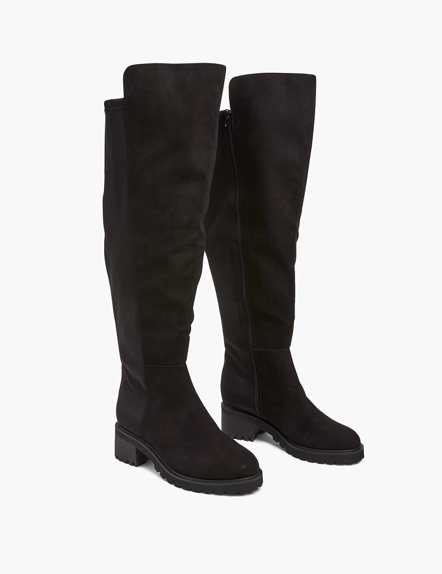 Women Lane Bryant Dream Cloud Faux-Microsuede Over-the-knee Boots Black | LAF5899PN