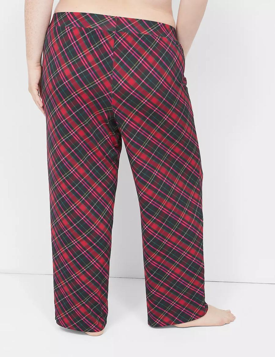 Women Lane Bryant DreamyCool Block Pants Red Black | XNF3473PD