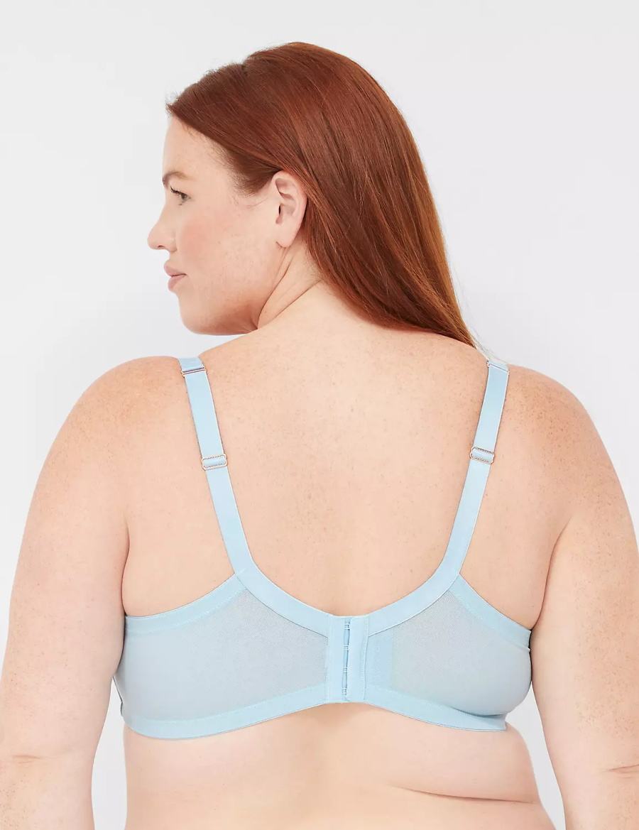 Women Lane Bryant Embroidered Boost Balconette Bra Blue | KNA7397BM