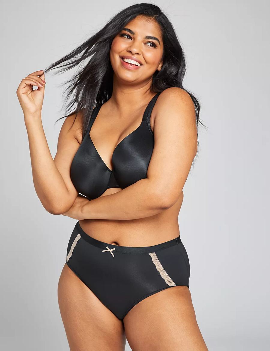 Women Lane Bryant Extra Soft Full Briefs Black | JRT4828UM