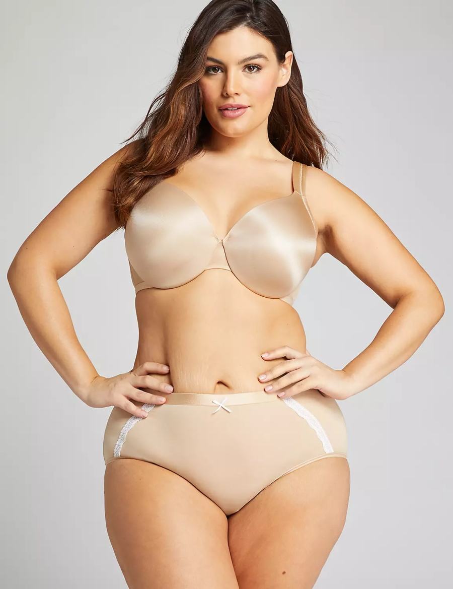 Women Lane Bryant Extra Soft Full Briefs Beige | VAZ1699UJ