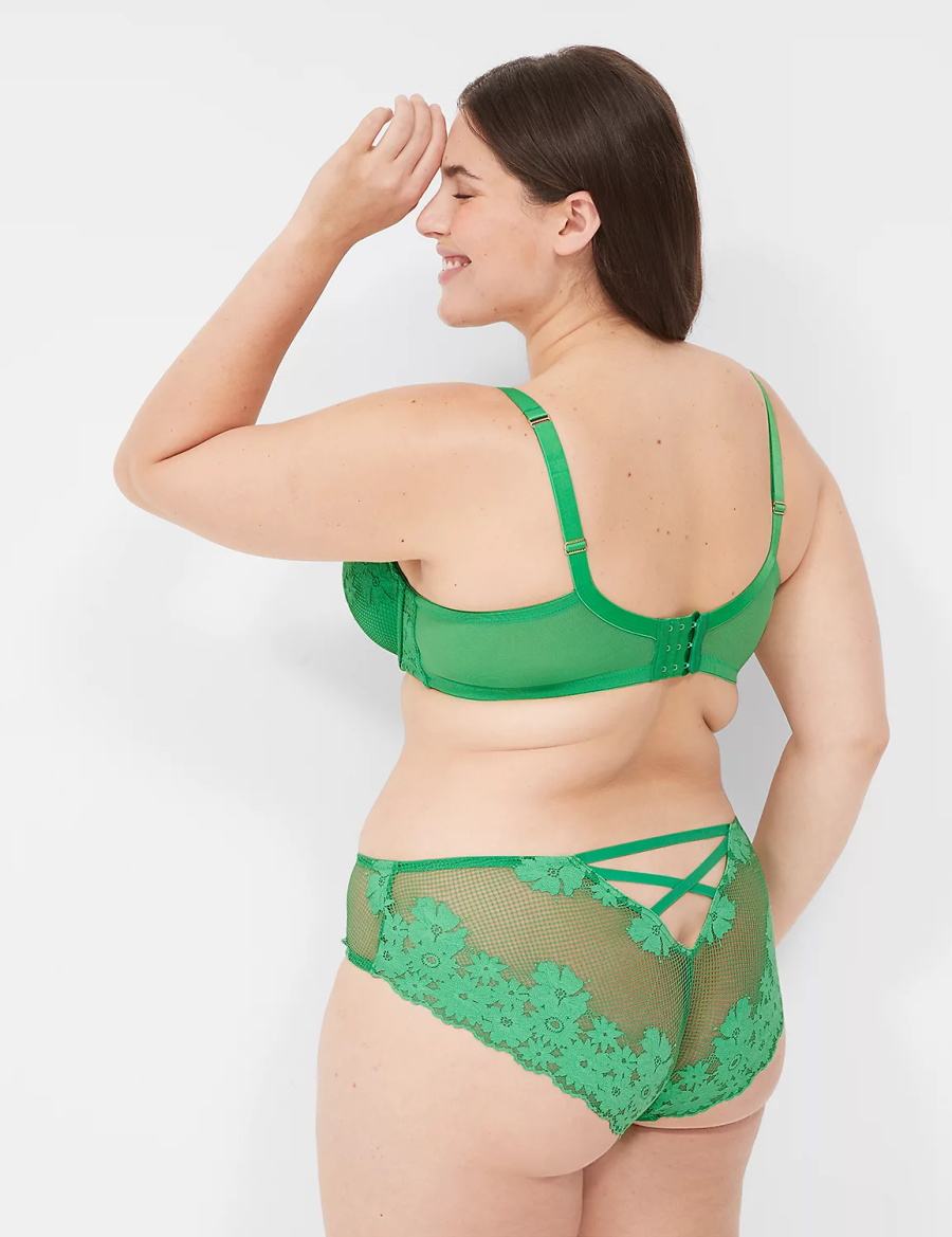 Women Lane Bryant Fishnet Lace Cheeky Panty Green | DUC440UY