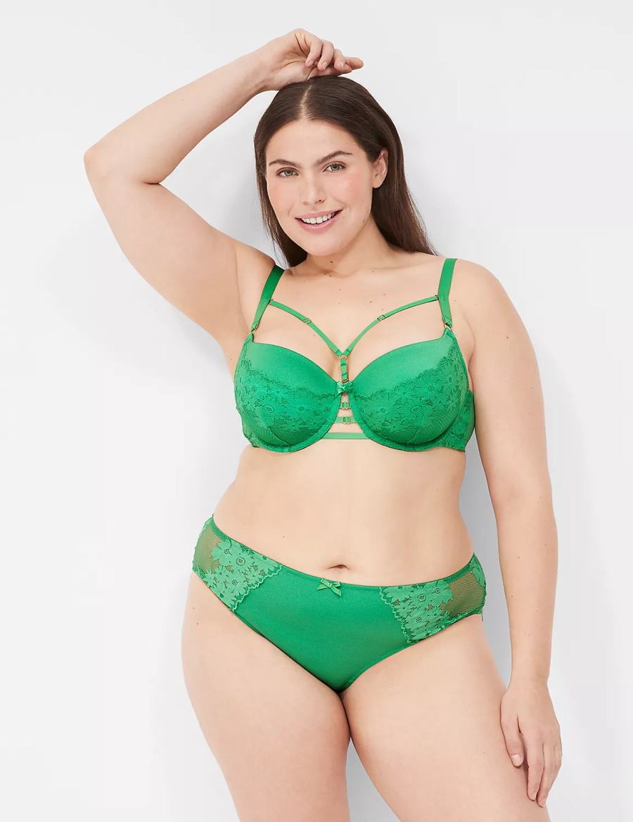 Women Lane Bryant Fishnet Lace Cheeky Panty Green | DUC440UY