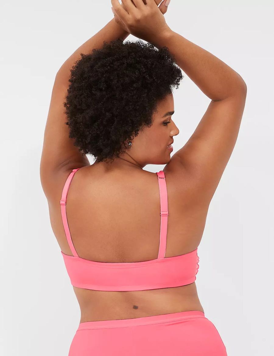 Women Lane Bryant Front-Close Smooth Boost Plunge Bralettes Pink | SGW6835ND