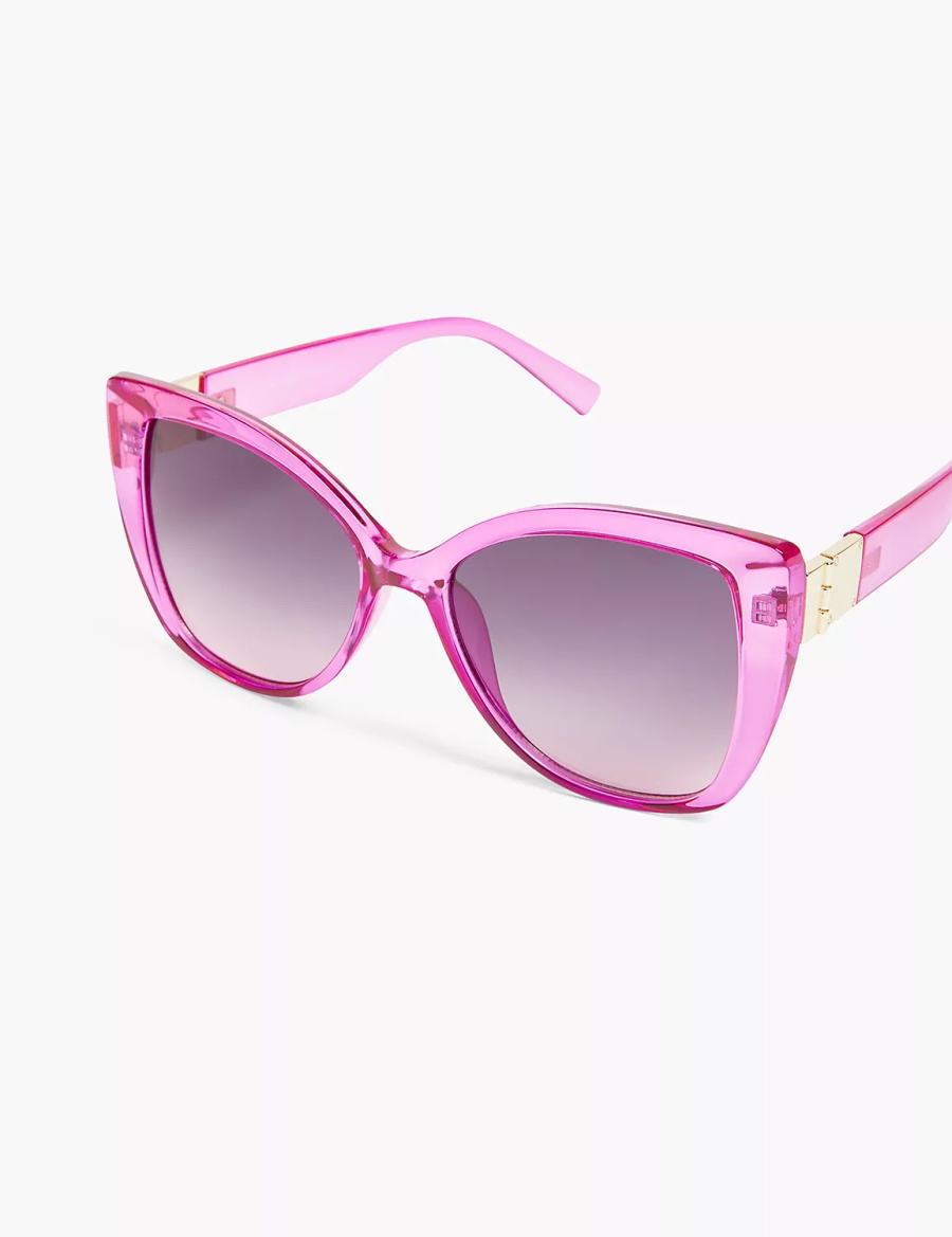 Women Lane Bryant Fuchsia Jelly Cateye Sunglasses Purple | TKS8528UA