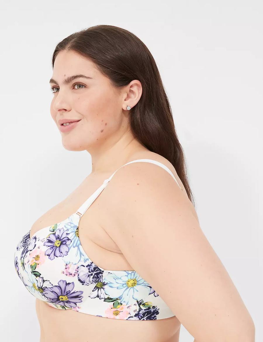 Women Lane Bryant Invisible Backsmoother Lightly Lined Balconette Bra White | OUJ9341LA