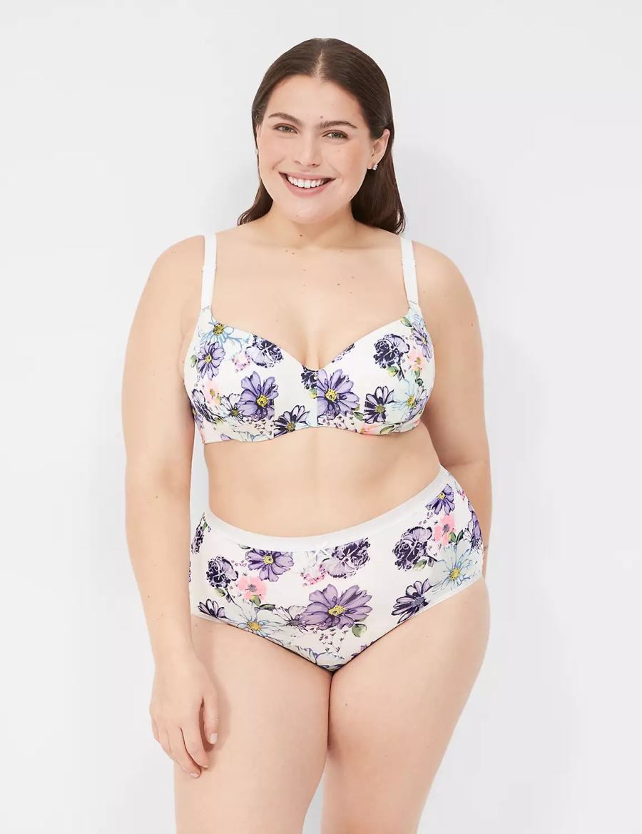 Women Lane Bryant Invisible Backsmoother Lightly Lined Balconette Bra White | OUJ9341LA