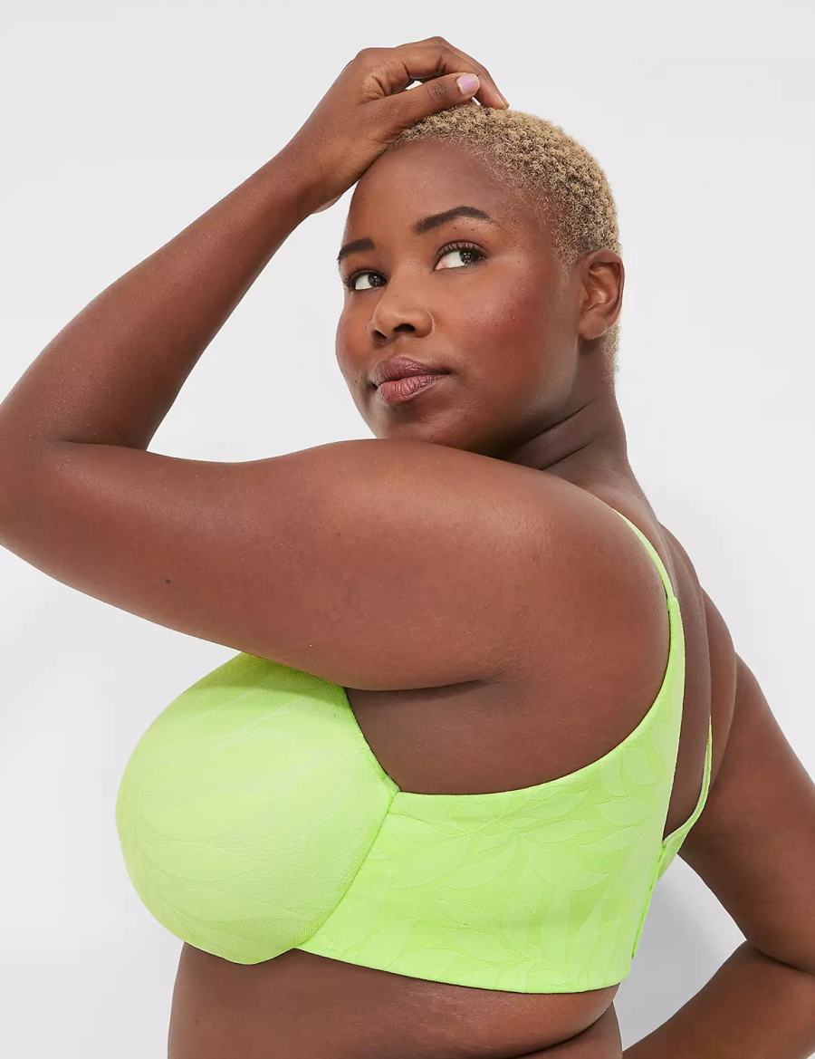 Women Lane Bryant Invisible Lace Backsmoother Full Coverage Bralettes Green | LCA4076PR