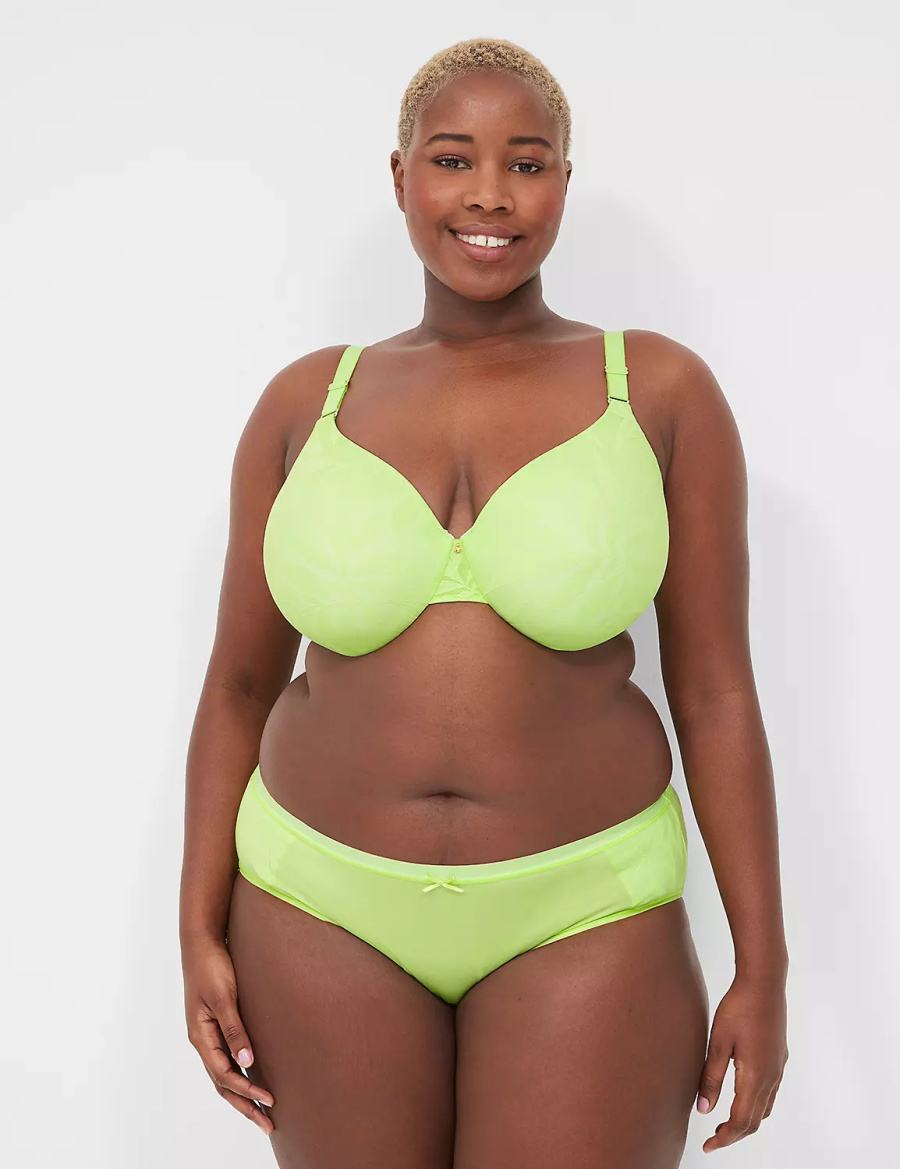 Women Lane Bryant Invisible Lace Backsmoother Full Coverage Bralettes Green | LCA4076PR