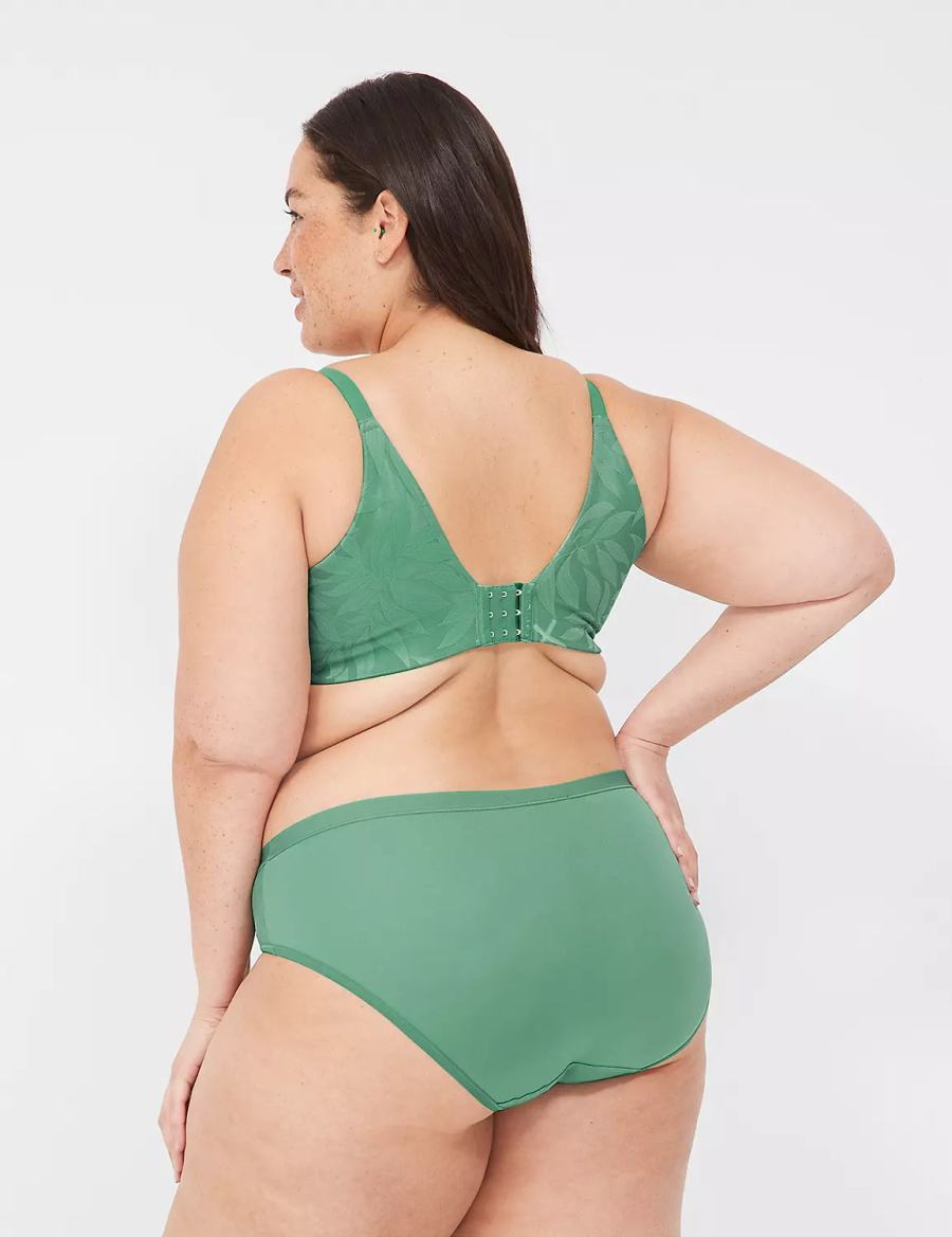 Women Lane Bryant Invisible Lace Backsmoother Balconette Bra Deep Green | XPF2221TP