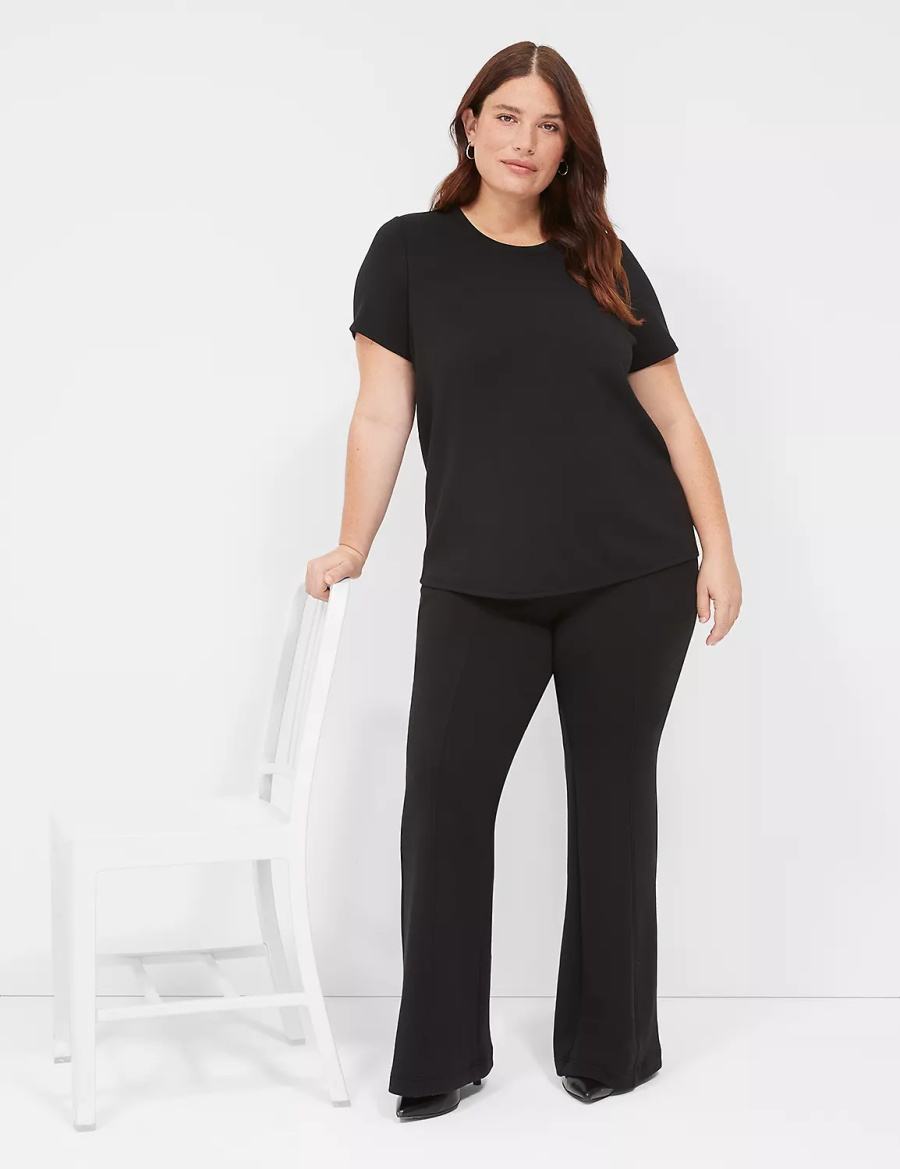 Women Lane Bryant Journey Short-Sleeve Tee T Shirts Black | ELU7193YN