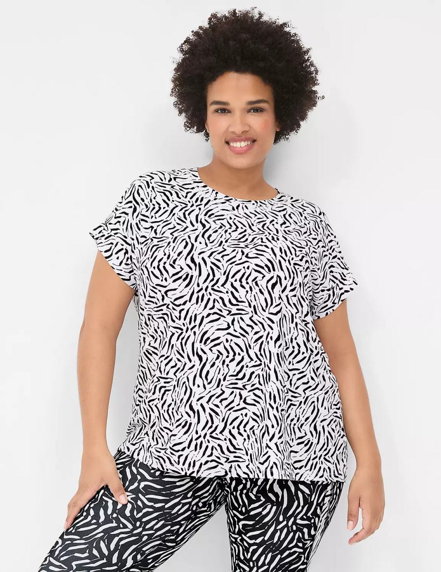 Women Lane Bryant LIVI Crew-Neck Recycled LIVI Soft Tee T Shirts White | LPF4349DP