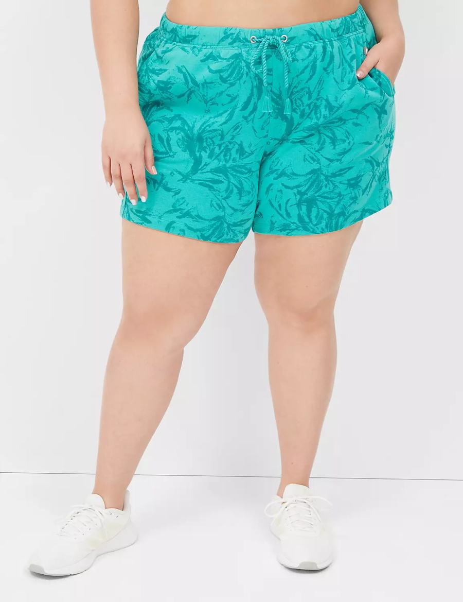 Women Lane Bryant LIVI French Terry Shorts Turquoise | NHZ4435RY