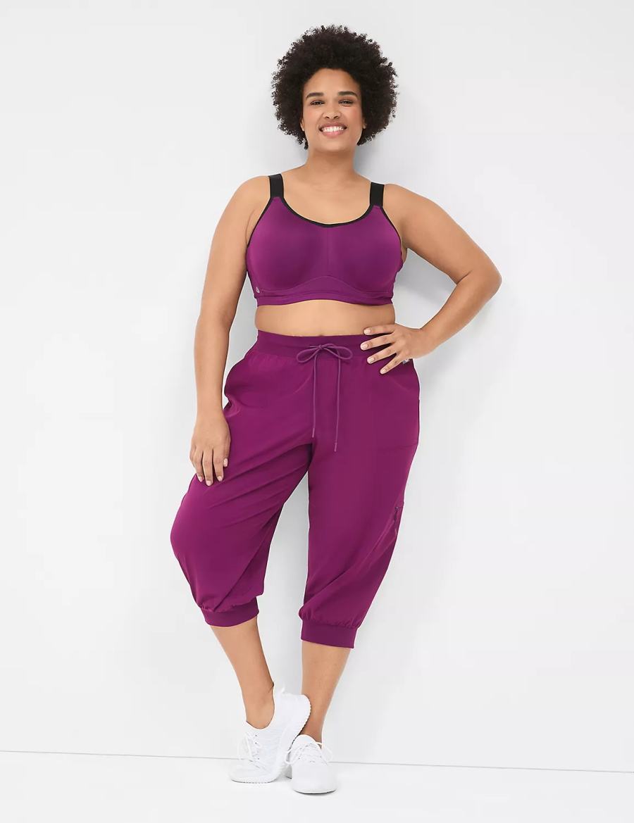 Women Lane Bryant LIVI High-Impact Wicking Underwire Sports Bra Dark Purple | LWZ10058YG