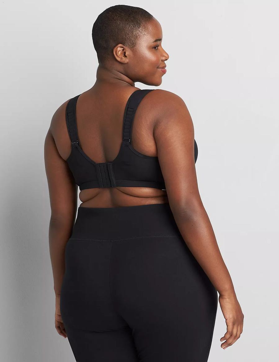 Women Lane Bryant LIVI High-Impact Wicking Underwire Sports Bra Black | FVO8982VY