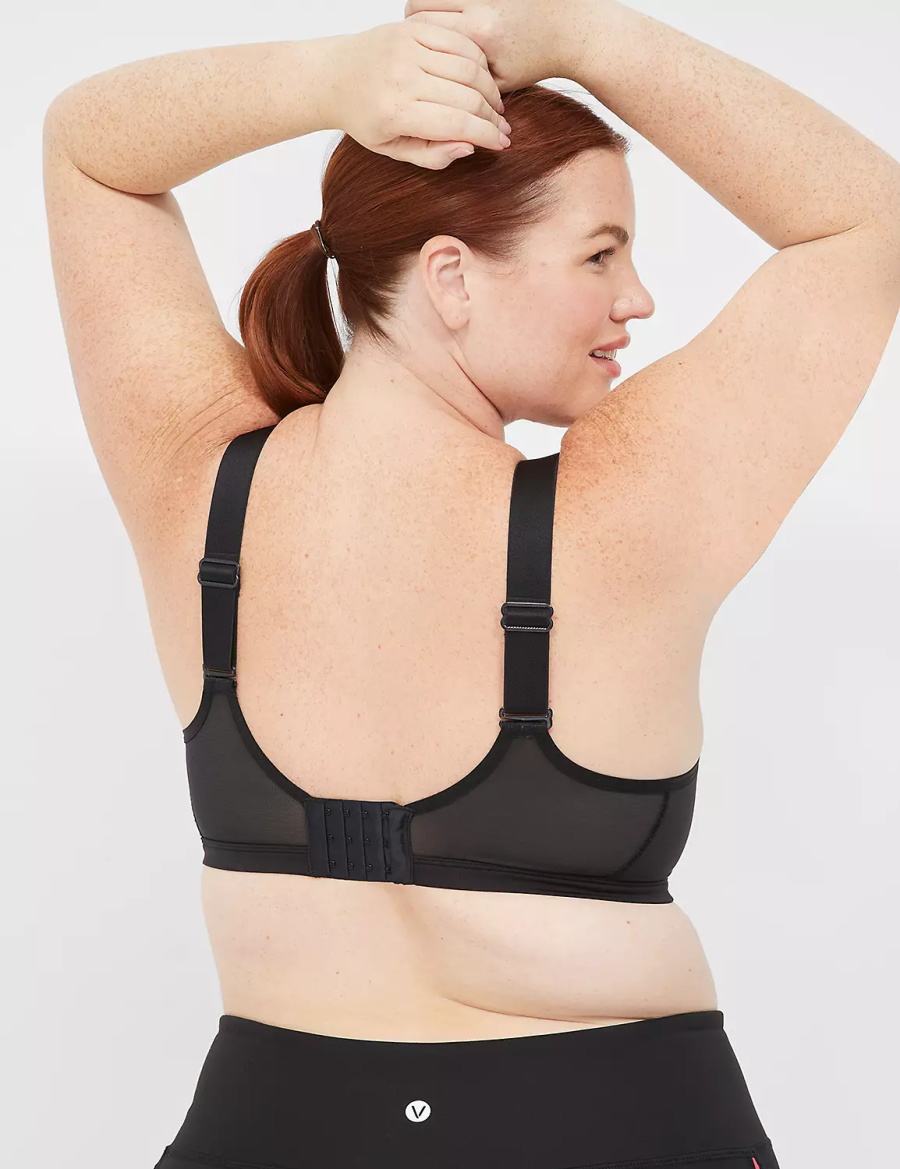 Women Lane Bryant LIVI High-Impact Wicking Underwire Sports Bra Black | IJF2580RD