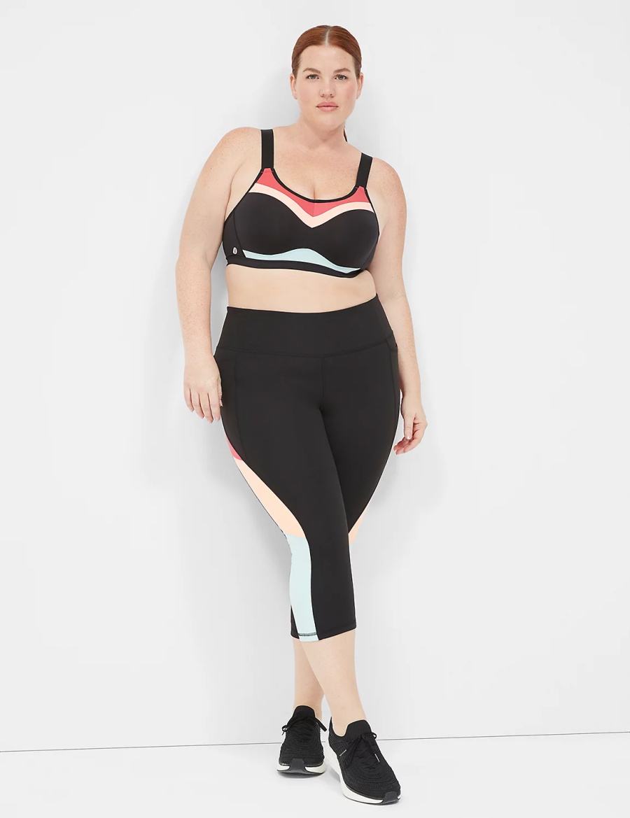 Women Lane Bryant LIVI High-Impact Wicking Underwire Sports Bra Black | IJF2580RD