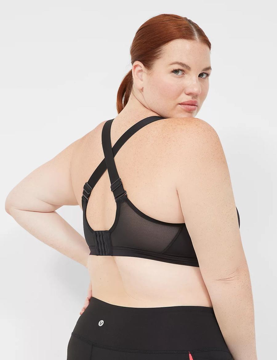 Women Lane Bryant LIVI High-Impact Wicking Underwire Sports Bra Black | IJF2580RD