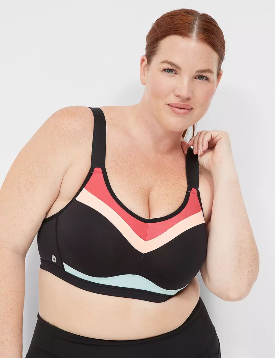 Women Lane Bryant LIVI High-Impact Wicking Underwire Sports Bra Black | IJF2580RD