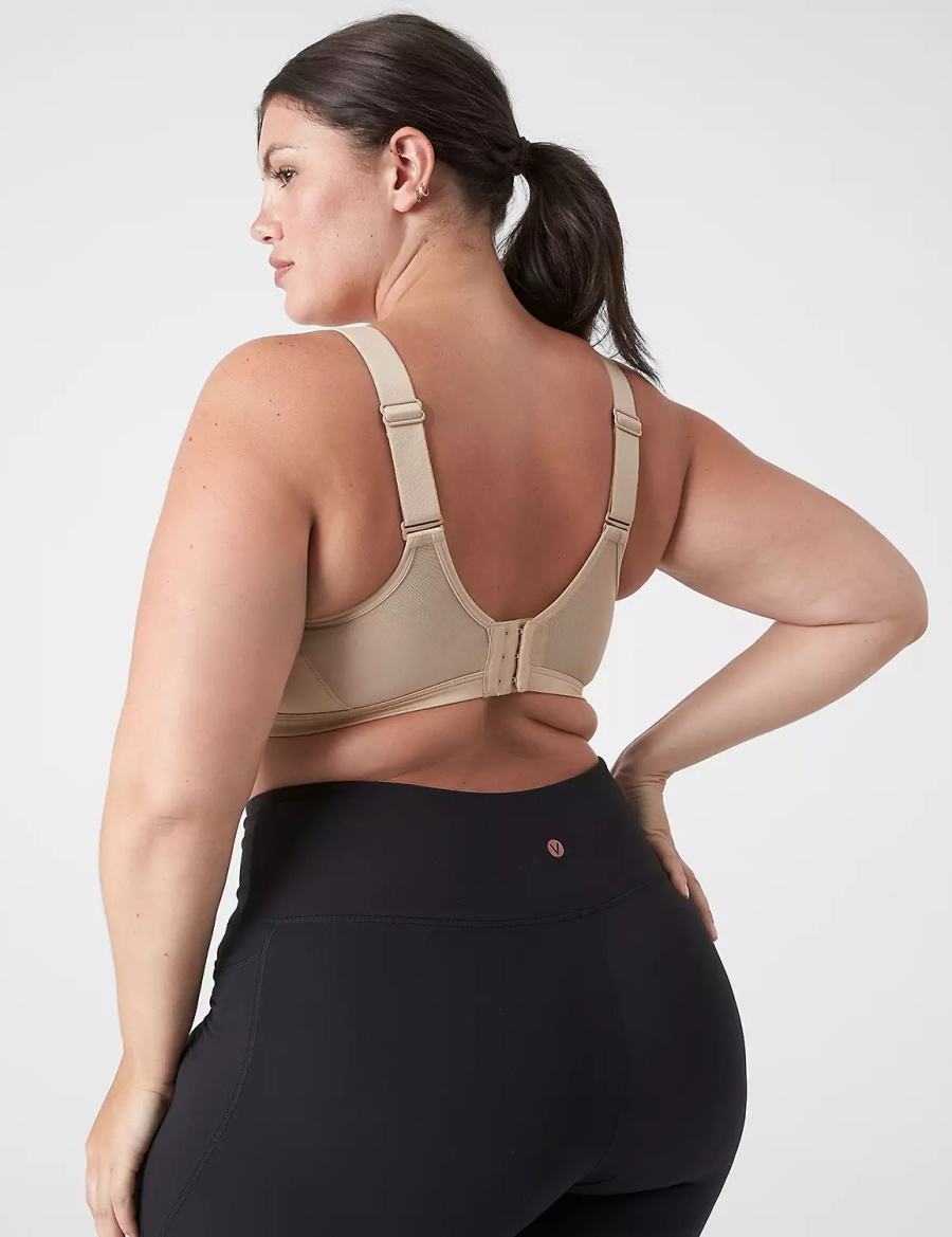 Women Lane Bryant LIVI High-Impact Wicking Underwire Sports Bra Beige | VYX6071VV