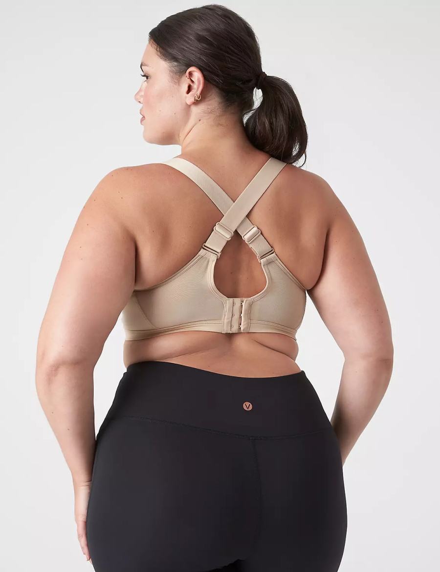 Women Lane Bryant LIVI High-Impact Wicking Underwire Sports Bra Beige | VYX6071VV