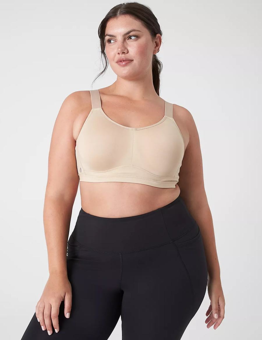 Women Lane Bryant LIVI High-Impact Wicking Underwire Sports Bra Beige | VYX6071VV