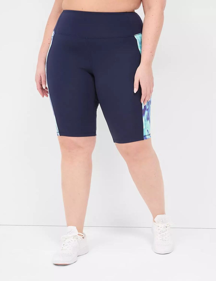 Women Lane Bryant LIVI High-Rise Recycled LIVI Soft Knee Shorts Dark Blue | KOQ6779RL