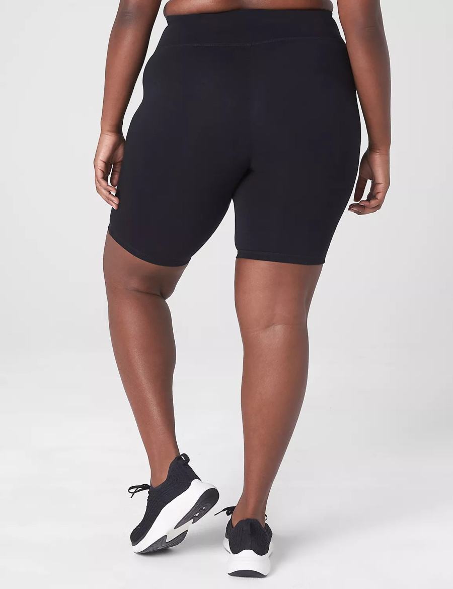 Women Lane Bryant LIVI High-Rise Signature Stretch Knee - 10.5” Inseam Shorts Black | DUO3652KZ