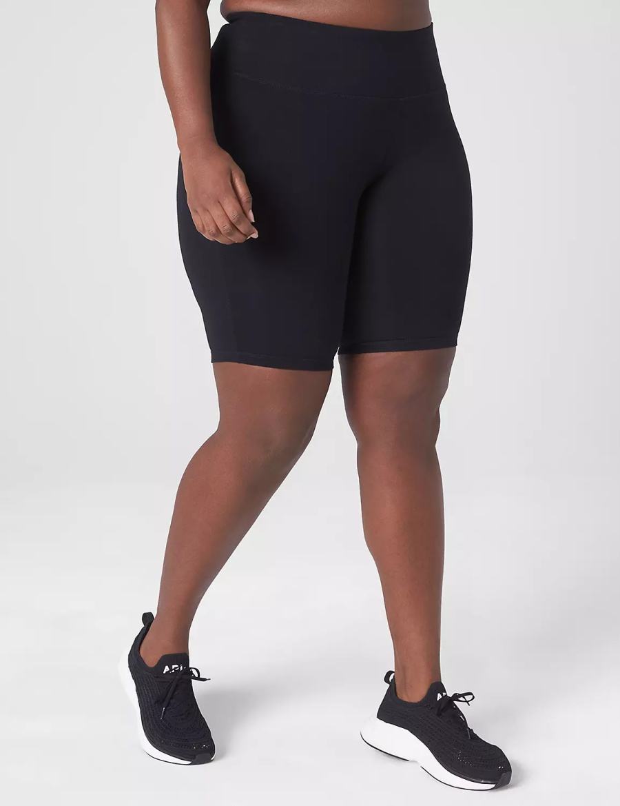 Women Lane Bryant LIVI High-Rise Signature Stretch Knee - 10.5” Inseam Shorts Black | DUO3652KZ