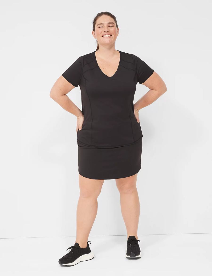 Women Lane Bryant LIVI Knit Shorts Black | IGS7118BZ