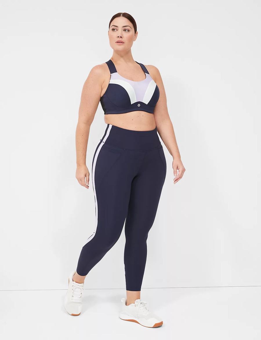 Women Lane Bryant LIVI Max Support Wicking Underwire Sports Bra Navy | AWV5769XX