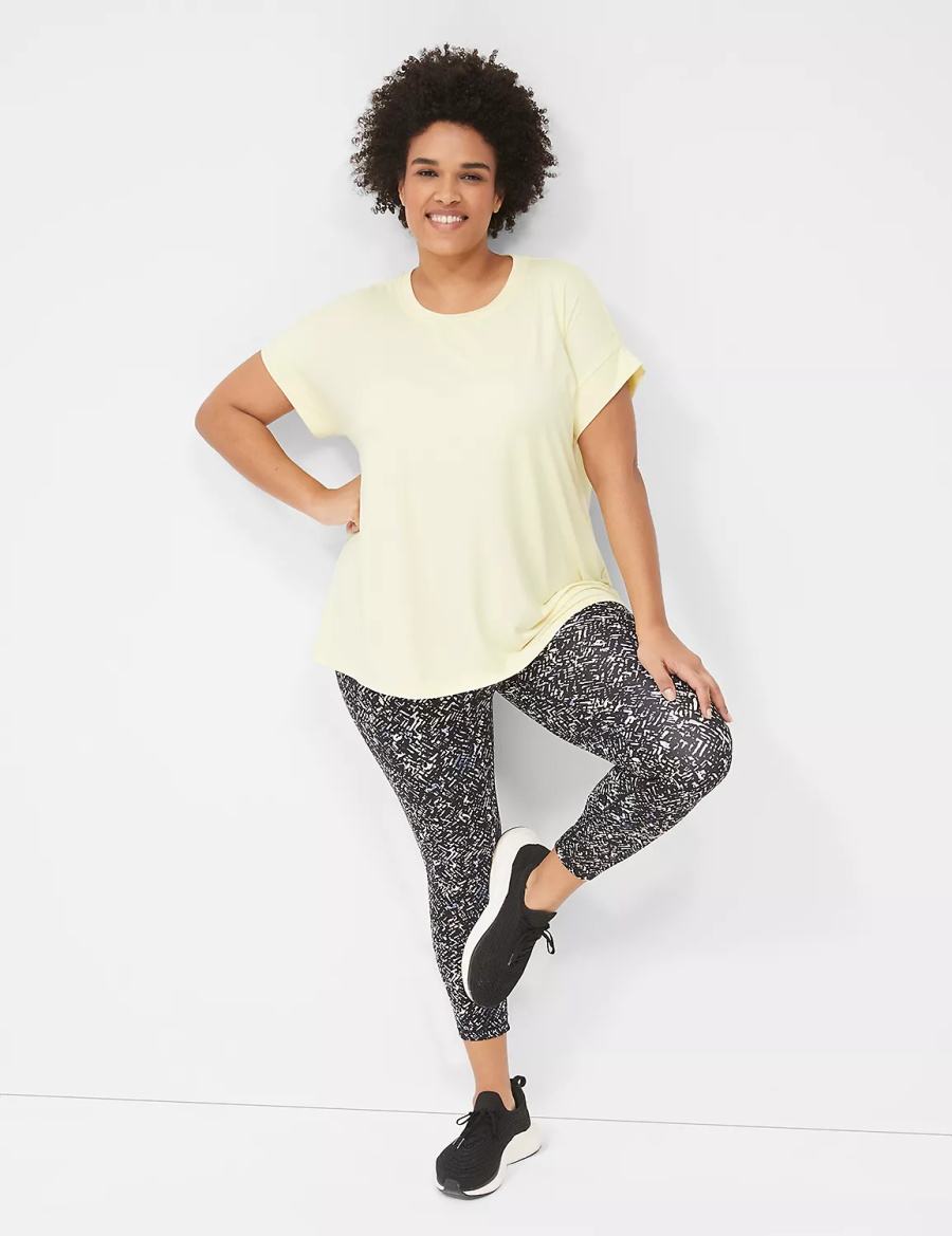 Women Lane Bryant LIVI Soft Crew-Neck Recycled Tee T Shirts Yellow | VMH3122IB